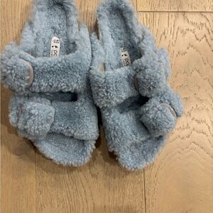 Papillio Arizona Light Blue Shearling sandals